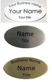Personalised OVAL NAME BADGE 6.6x3.5cm WORK BADGES PIN/MAG logo custom made tag