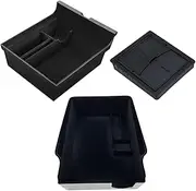 [3 pieces] for Tesla Model 3 Model Y 2021 2022 2023 2024 Accessories Centre Console Organiser Compartment Flocked Storage Box, Armrest Hidden Cube Drawer for Cash, Coins, Phone