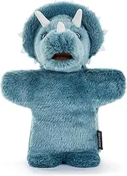 DEMDACO Luxurious Baby 11 x 8 Inch Soft Polyester Plush Huggable Stuffed Animal Hand Puppet, Blue, Spike The Triceratops