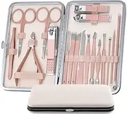 Color 18 Tools Stainless Steel Manicure set Professional nail clipper Kit of Pedicure Paronychia Nippers Trimmer Cutters,Rose Gold Color 18