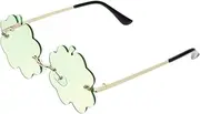 [ABOOFAN] 1 Pair Sunglasses rave earrings cloud rimless eyeglasses novelty glasses funny party glasses star glasses flame glasses fun glasses metallic glasses decorate PC personality