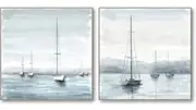 Charlie & Co. Yachts in Inlet Framed Canvas - Set of 2
