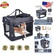 Comfortable 30'' Folding Dog Crate - Travel-Ready Pet Carrier with Fleece Mat