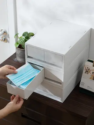 簡約日式桌面收納盒 A4 文件整理盒 家用雜物盒 口罩盒 臥室床頭櫃 (0.7折)