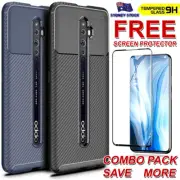 For OPPO Reno2 Z Flexible Heavy Duty Carbon Anti Fingerprint Bumper Tough Case