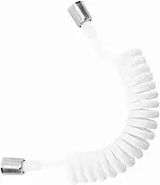 ABS Spring Flexible Shower Hose for Water Plumbing, Toilet Bidet Sprayer Gun, Bathroom Accessory with Explosion-Proof Design and Installation, 2m with G1/2" Standard Thread (White)