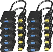 tunghey 10Pack HDMI to VGA, Gold-Plated HDMI to VGA Adapter (Male to Female) for Computer, Desktop, Laptop, PC, Monitor, Projector, HDTV, Chro-mebook, Rasp-Berry Pi, Ro-ku, Xbox and More (10)