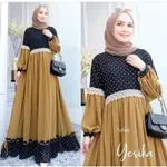 GAMIS MUSLIM POLKA FIT TO L BESAR FASHION WANITA