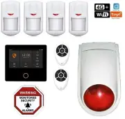 Pet immune 4G+Wifi Touch Screen Wireless Home Security DIY House Alarm System