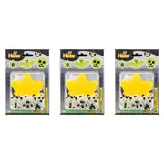 3x 375pc Hama Beads Glow in the Dark Yellow Star Small Kids Toy Blister Pack 5+