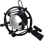 FRCOLOR Black Shockmount Microphone Stand Holder Durable Metal Clip Suspension for Condenser Mic Vibration Design Easy Installation for Recording and Streaming