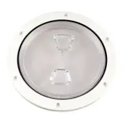 BECKSON 6" CLEAR CENTER SCREW OUT DECK PLATE WHITE 6.5" CUT