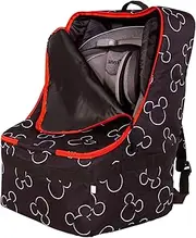 J.L. Childress Disney Baby Padded Backpack Car Seat Bag - Travel Bag for Airplane, Fits Most Baby & Infant Car Seats, Boosters, & Carriers, for Gate or Baggage Check - Ultimate, Mickey Mouse, Black