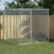 VRAXO Outdoor Dog Kennel Silver 2x2x2 m Galvanised Steel -24.4KG,153674