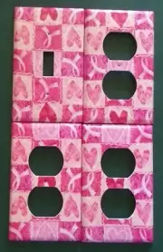 Breast Cancer Awareness light switch cover set