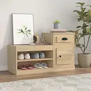 Shoe Cabinet White 100x42x60 cm Engineered Wood,Shoe Storage Organiser,Cupboard Storage Footwear Stand Rack,Home Hallway Furniture(Sonoma Oak)