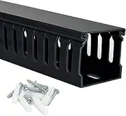 Adyawen 6.4 FT (2''W x 2''H) Server Rack Cable Management, Cable Duct Cable Raceway Kit, Electrically Safe PVC for Network Cable Management, Wire Raceway for Computer Under Desk, Wire Duct,Black.
