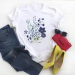 WOMENS FLORAL SUMMER WILD PLANT T-SHIRT 歐美鮮花印花T恤短袖T恤女生上衣寬鬆學生