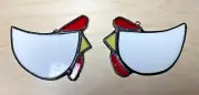 Handcrafted Chickens - Two Stained Glass Suncatchers Unique Only One Available