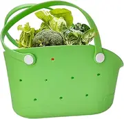 [Generic] Rubber Tote Bag – Small Waterproof Carryall Durable Handles, Sand proof Washable Design | Travel Tote Outdoor Activities, Pool removable lining Beach Boat Trips, Gym, Groceries, and Everyday Use