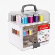 StitchMaster 224: Ultimate Sewing Kit & Organizer with Machine Thread, White