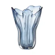 Amalfi Wavy Glass Vase Coloured Decorative Flower Vase Home Decor Blue 26cm