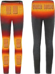 [IMYOGI] Cozy USB Heated Thermal Underwear Pants, Double-Sided Heated Inner Pants 8 Heating Zones Electric Heating Rechargeable Warm Trousers Leggings Bottoms