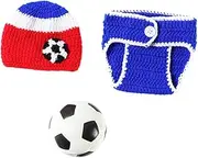 DEARMAMY 1 Set Wool Knitted Clothing Photography Costumes Newborn Girl Clothes Newborn Football Theme Costume Newborn Photo Shoot Clothes Photography Costume for Red Cotton