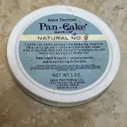 Vintage Max Factor Water Activated Pan Cake Make Up #2 Natural 1 oz (read)