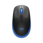 [910-005914] M190 Full-Size Wireless Mouse - Blue, Comfortable, Contoured design