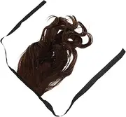 NULYLU Ponytail Wig Brown Ponytail Extension Clip in Hair Extensions Dark Brown Long Wavy Hairpieces Human Hair Clip in Ponytail Clip in Hair Fall Hair Extensions Ponytail