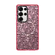 Galaxy S25 Ultra Impact Magnetic Case Funny doodle kitty cats pattern