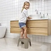 Full Toy Non Slip Printed Stool Stone Grey
