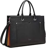 CLUCI Briefcase for Women Oil Wax Leather 15.6 Inch Laptop Business Vintage Slim Ladies Shoulder Bag