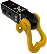 Moose Knuckle Offroad XL Shackle Mohawk 2.0 Receiver Combo | 10,000 lbs WLL Heavy Duty Off Road Accessories - Vehicle Recovery Gear | Shackle Hitch Receiver - Black Lung/Detonator Yellow