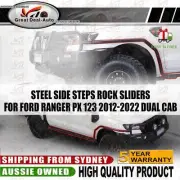 Black Steel Side Steps & Brush Bars to suit Ford Ranger PX PX2 PX3 2012-2022