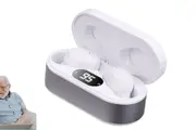 Hearing Aids Rechargeable In Ear Enhancer Sound Voice Amplifier for Seniors Personal Digital Hearing Assist-White