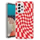 For Samsung Galaxy A23 5g A52 A53 TPU Case+Glass(Twist Checker Red)