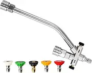 Foam Cannon Dual Connector Lance Pressure Washer with 5 Nozzle Tips, Power Washer Soap Attachment for Water Cleaning, 1/4" Quick Connect 4000 PSI Kit