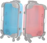 [TOVINANNA] 2pcs Mini Suitcase Eyelash Carrying Case Portable Makeup Storage Box Adorable Candy Box Design Lightweight Durable for Makeup Eyelash Organization
