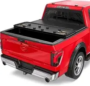 ALCYBD Fiberglass Tri Fold Hard Truck Bed Tonneau Cover Compatible with Compatible for Ford F150 F-150 2015 2016 2017 2018 2019 2020 2021 2022 2023 2024 2025 Long Bed On Top (6.5 FT Feed Bed(Tri-Fold