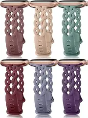 Silicone Bands Compatible with 44mm apple watch band for women 40mm 38mm 41mm 42mm, Thin Braided Lace Sport Strap Replacement for iwatch SE Bands Series 10 9 8 7 6 5 4 3 2 1 Ultra 2 Women