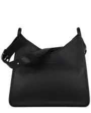 Longchamp Le Foulonne Medium Leather Hobo Bag Women's Black