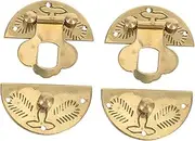 ULTECHNOVO 2pcs Box Hasp Lock: Brass Jewelry Box Clasp Latches Replacement Decorative Cabinet Lock Latches Hardware for Small Wooden Cases DIY Craft Accessories