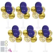 Balloon Stand Set with Blue & Gold Balloons 6-Piece - Centerpiece Decorations