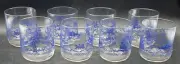 8 NOS Libby BLUE WILLOW VINTAGE DRINKING GLASSES / ROCKS GLASSES