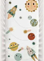 Rookie Humans 100% Cotton Sateen Fitted Crib Sheet: Space Explorer