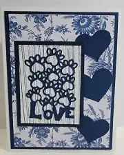 Handcrafted Greeting Card - Pet Sympathy - Love - Blue/White