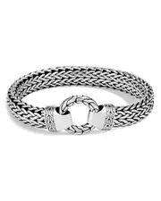 John Hardy Men's Sterling Silver Classic Chain Ring Clasp Bracelet, 11mm