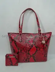 SET Brahmin Medium Asher Leather Tote + Jane Wallet in Lipstick Ombre Melbourne